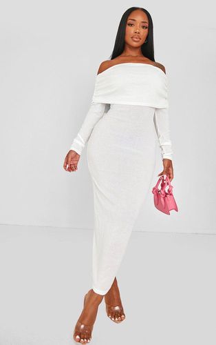 Womens Shape Rib Bardot Long Sleeve Maxi Dress - 6 - NastyGal UK (+IE) - Modalova