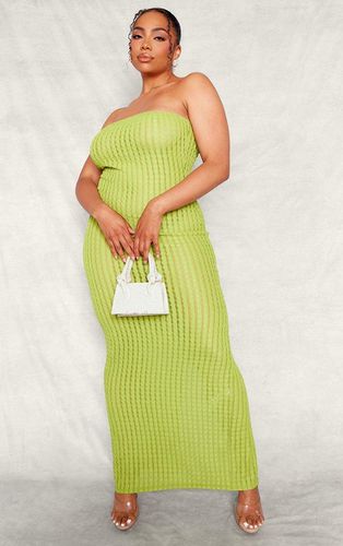 Womens Plus Olive Textured Wave Bandeau Midaxi Dress - - 16 - NastyGal UK (+IE) - Modalova