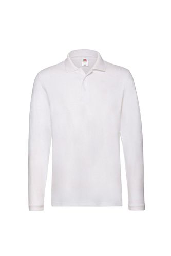 Cotton Pique Long-Sleeved Polo Shirt - - XXL - Fruit of the Loom - Modalova