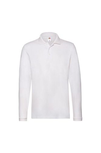 Cotton Pique Long-Sleeved Polo Shirt - - S - Fruit of the Loom - Modalova