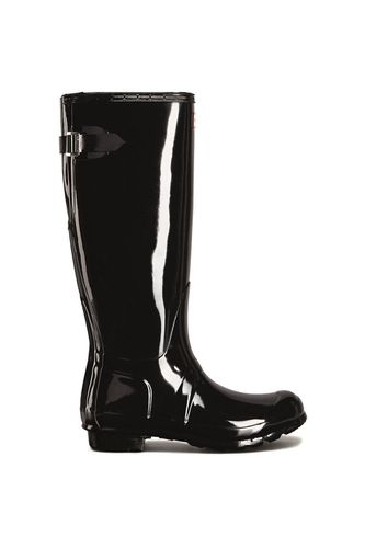 Womens Tall Back Adjustable Gloss Wellington Boots - - 5 - Hunter - Modalova