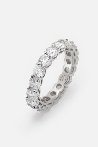 Womens Silver Stacking Ring With Round Cubic Zirconia Stones - - O - NastyGal UK (+IE) - Modalova