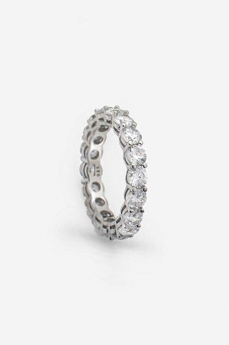 Womens Silver Stacking Ring With Round Cubic Zirconia Stones - - Q - NastyGal UK (+IE) - Modalova