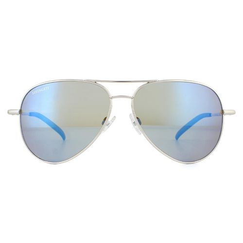 Aviator Shiny Silver Mineral Polarized 555nm Blue Sunglasses - - One Size - Serengeti - Modalova