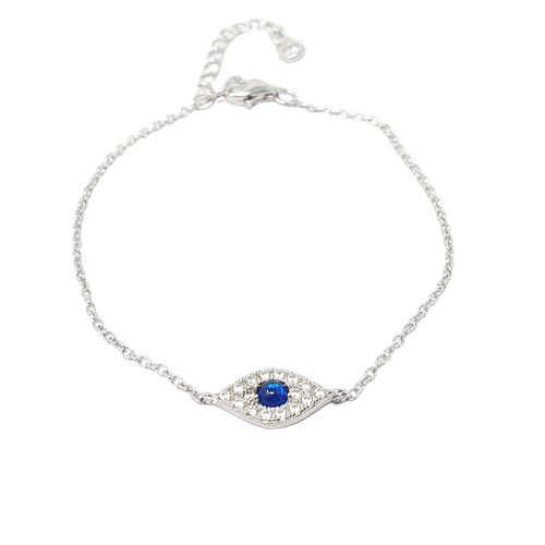 Womens Minimalist Elegant Evil Eye Sterling Silver Bracelet - - One Size - NastyGal UK (+IE) - Modalova