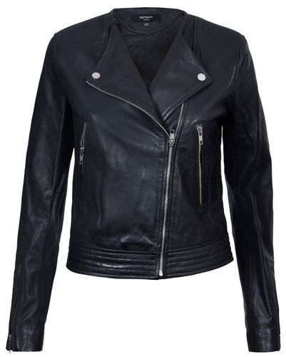 Womens Collarless Biker Jacket-Padova - - 8 - Infinity Leather - Modalova