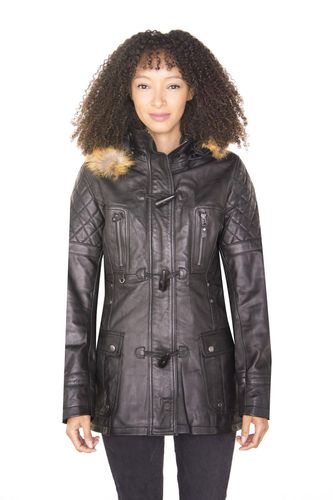 Womens Quilted Leather Parka Jacket-Brussels - - 8 - NastyGal UK (+IE) - Modalova