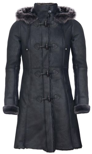 Womens Sheepskin Hooded Duffle Coat-Ottawa - - 16 - Infinity Leather - Modalova