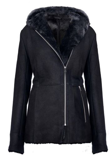 Womens Hooded Merino Sheepskin Jacket-Mandalay - - 16 - Infinity Leather - Modalova