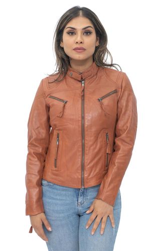 Womens Casual Slim-Fit Leather Biker Jacket-Tulsa - - 16 - Infinity Leather - Modalova