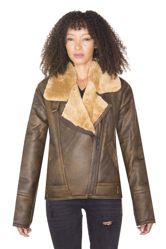 Womens B3 Sheepskin Leather Flying Jacket-Bergamo - - 10 - NastyGal UK (+IE) - Modalova