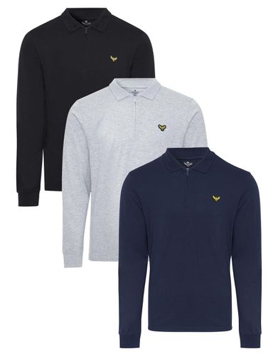 Pack Cotton 'Pine' Long Sleeve Polo Shirts - - S - NastyGal UK (+IE) - Modalova