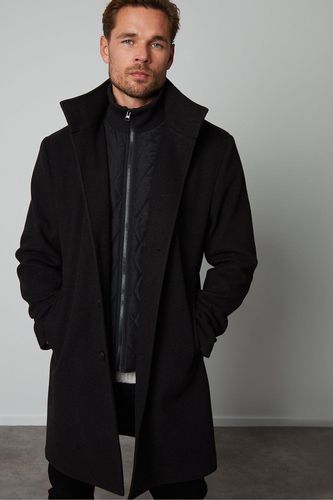 Pipe' Funnel Neck Coat With Mock Layer - - M - Threadbare - Modalova