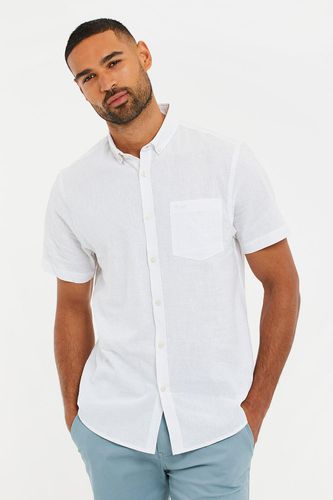 Dragon' Cotton-Linen Blend Short-Sleeve Shirt - - S - NastyGal UK (+IE) - Modalova