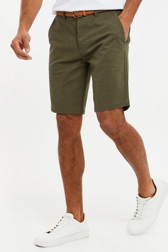 Conta' Cotton Turn-Up Chino Shorts with Woven Belt - - 30R - Threadbare - Modalova
