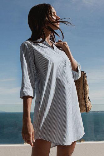 Womens Cotton Poplin 'Beach' V Neck Shirt Dress - - 8 - NastyGal UK (+IE) - Modalova