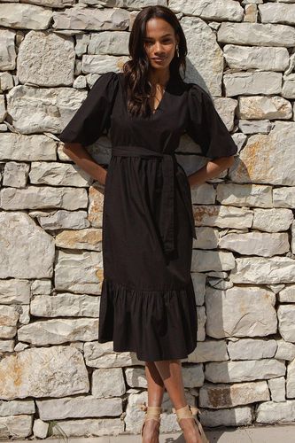 Womens Cotton Poplin 'Ocean' Tiered Midi Dress - - 16 - NastyGal UK (+IE) - Modalova