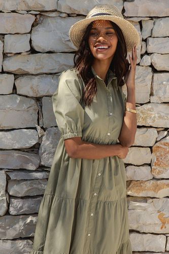 Womens 'Leela' Tiered Midi Shirt Dress - - 10 - Threadbare - Modalova