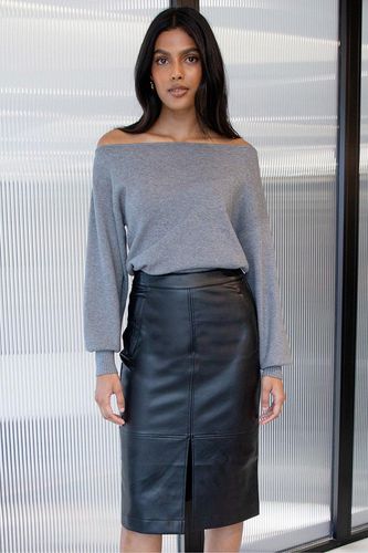 Womens 'Tree' Mid Length PU Faux Leather Skirt - - 8 - Threadbare - Modalova