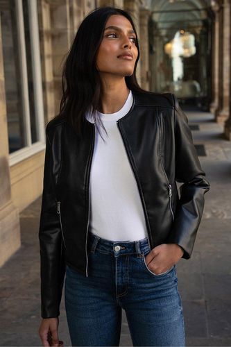 Womens 'Bazzar' Collarless PU Faux Leather Jacket - - 8 - Threadbare - Modalova