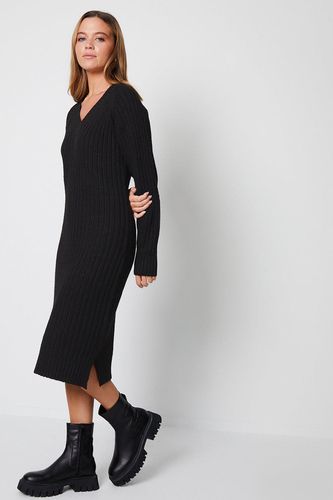 Womens 'Ava' V-Neck Knitted Midi Dress - - 14 - Threadbare - Modalova