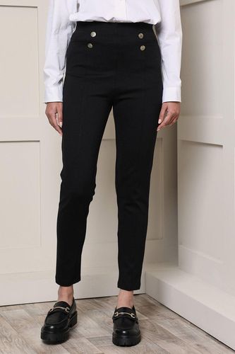 Womens Threadbare Military Button Slim Fit Stretch Ponte Trousers - - 12 - NastyGal UK (+IE) - Modalova