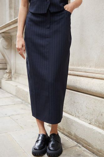 Womens 'Chamberlain' Pinstripe Tailored Midi Skirt with Split - - 12 - NastyGal UK (+IE) - Modalova