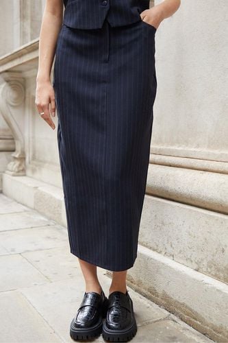 Womens 'Chamberlain' Pinstripe Tailored Midi Skirt with Split - - 16 - Threadbare - Modalova