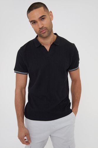 Tucson' Textured Knit Open Collar Polo Shirt - - XL - Threadbare - Modalova