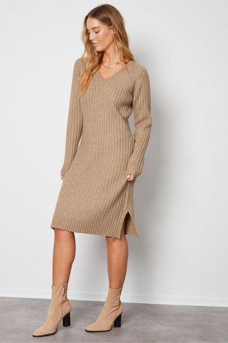 Womens 'Ava' V-Neck Knitted Midi Dress - - 16 - Threadbare - Modalova