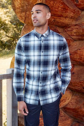 Cotton 'Advent' Long Sleeve Check Shirt - - L - Threadbare - Modalova