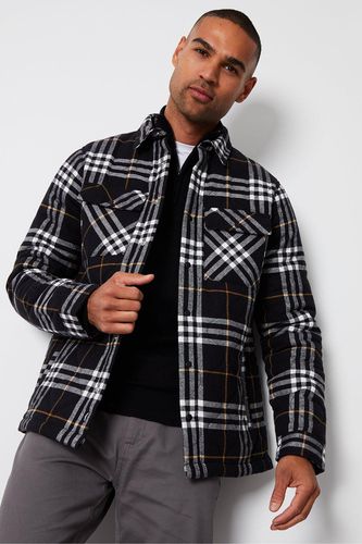 Dudley' Brushed Cotton Check Overshirt With Quilted Lining - - XXL - NastyGal UK (+IE) - Modalova