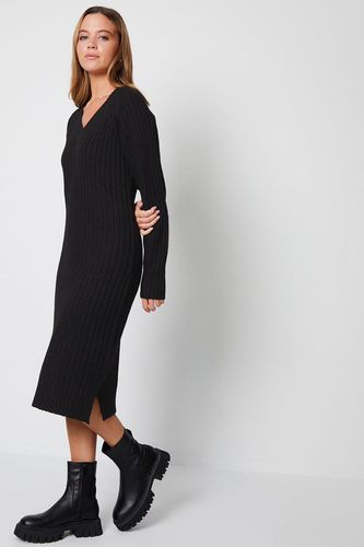 Womens Petite 'Ava' V Neck Knit Midi Dress - - 10 - Threadbare - Modalova