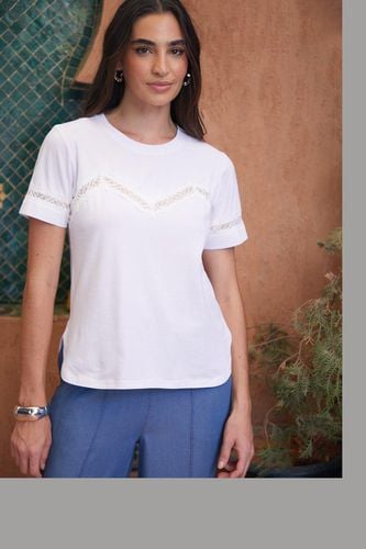 Womens 'Kirsten' Lace Detail Cotton T-Shirt - - 8 - NastyGal UK (+IE) - Modalova