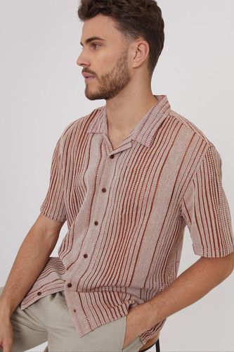 Tobin' Cotton Open Weave Stripe Short Sleeve Shirt - - M - Threadbare - Modalova
