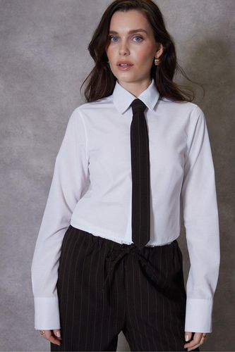Womens Cotton Rich 'Bosphertie' Long Sleeve Cropped Shirt - - 14 - Threadbare - Modalova