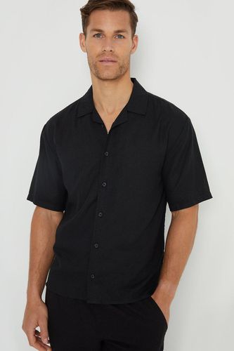 Kylian' Linen Blend Revere Collar Short Sleeve Shirt - - M - Threadbare - Modalova