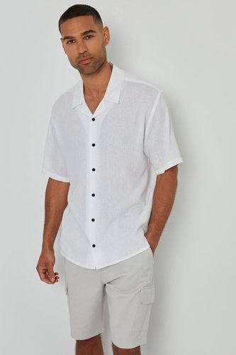Kylian' Linen Blend Revere Collar Short Sleeve Shirt - - S - NastyGal UK (+IE) - Modalova