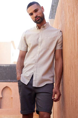 Dragon' Cotton-Linen Blend Short-Sleeve Shirt - - S - NastyGal UK (+IE) - Modalova