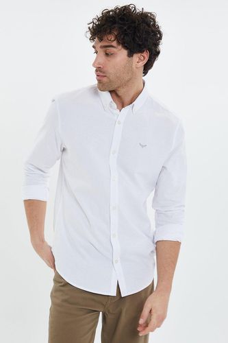Oxford Cotton 'Beacon' Long Sleeve Shirt - - XL - Threadbare - Modalova