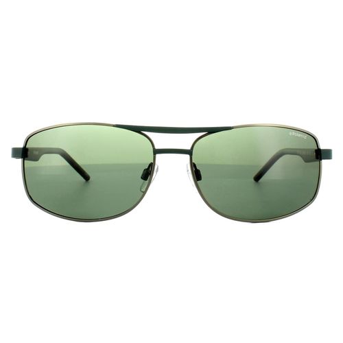 Rectangle Green Silver Havana Green Polarized Sunglasses - - One Size - Polaroid - Modalova