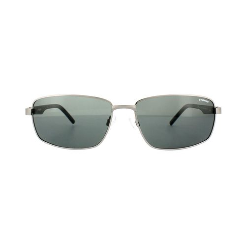 Rectangle Silver Black Polarized Sunglasses - One Size - Polaroid - Modalova