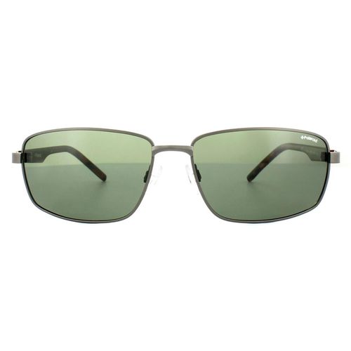 Rectangle Silver Havana Green Polarized Sunglasses - - One Size - Polaroid - Modalova