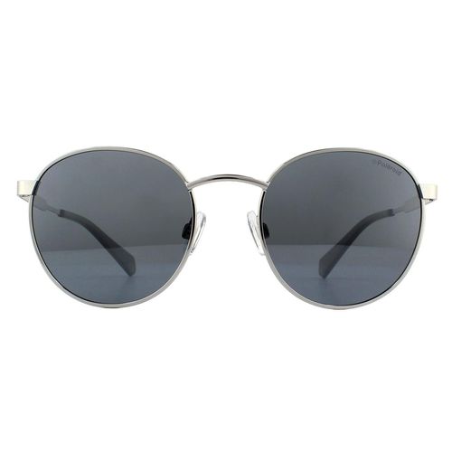 Round Palladium Silver Mirror Polarized Sunglasses - One Size - Polaroid - Modalova