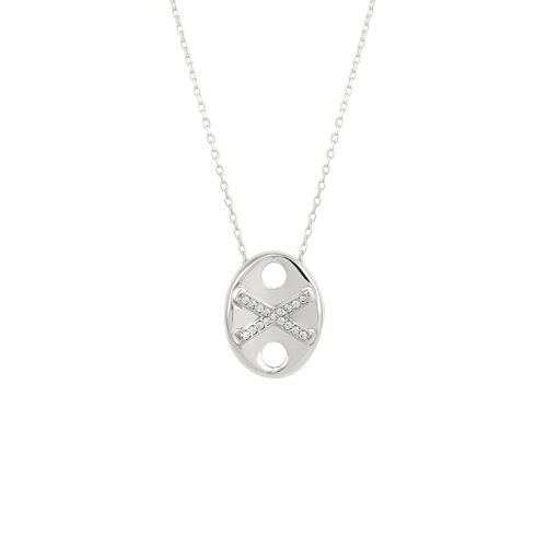 Womens X Necklace Elyptical Sterling Silver - - One Size - NastyGal UK (+IE) - Modalova