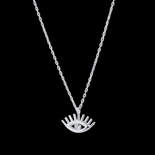 Womens White Eye Evil Eye Sterling Silver Necklace - - One Size - NastyGal UK (+IE) - Modalova