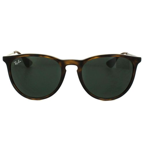 Womens Round Tortoise & Gunmetal Green Erika 4171 Sunglasses - - One Size - Ray-Ban - Modalova