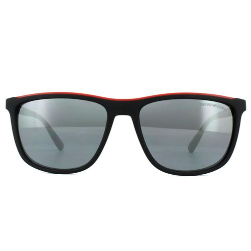Square Matt Light Grey Mirror Sunglasses - One Size - Emporio Armani - Modalova