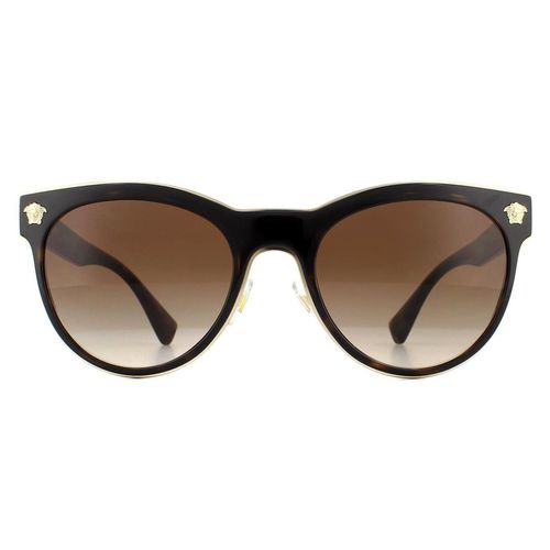 Womens Cat Eye Dark Havana Gradient Sunglasses - One Size - Versace - Modalova