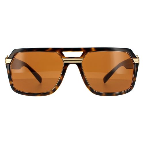Square Havana Dark Sunglasses - One Size - Versace - Modalova